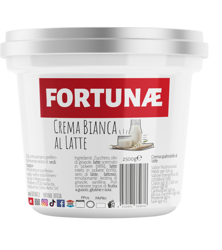 Crema Spalmabile al Latte Bianca Secchiello 2,5kg - FORTUNAE