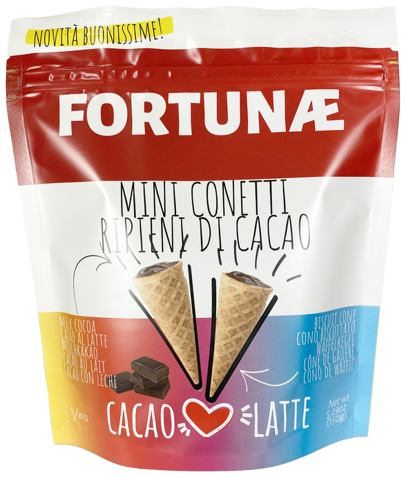 Mini Conetti Ripieni al Cacao al Latte - FORTUNAE